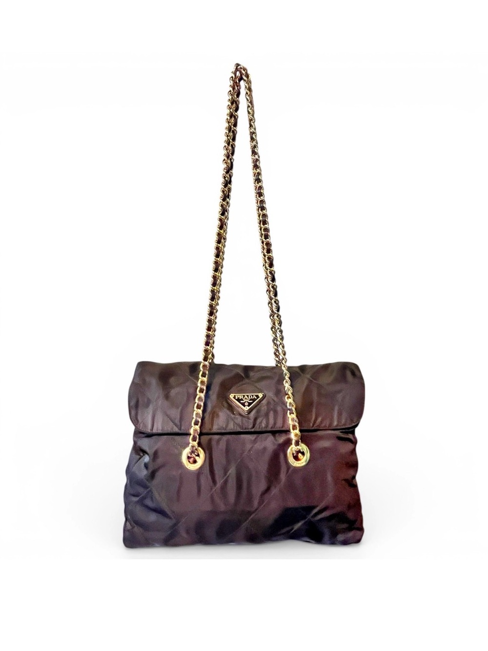 Prada Black Quilted Long Chain Shoulder Bag - Picture 8 of 8